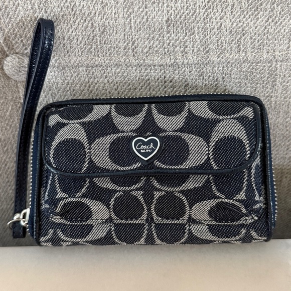 Coach Denim Dark Blue Signature Wallet Wristlet 1941 Vintage NWOT Read* - Picture 2 of 13